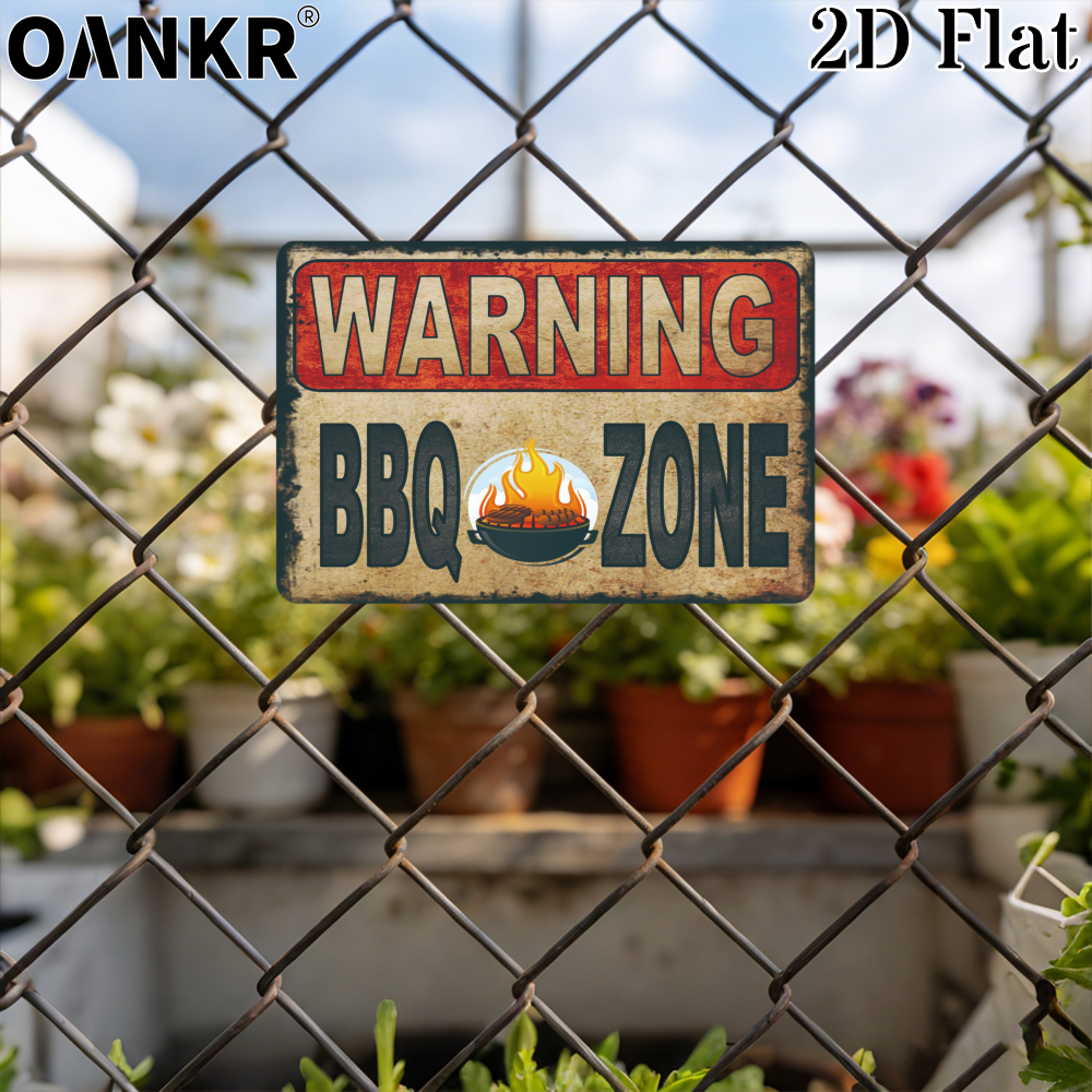 Farming Zone - Vintage Warnschild aus Metall, BBQ-Zone Retro-Metallschilder