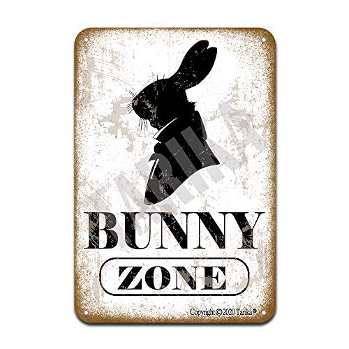 Farming Zone - Bunny Zone Eisen-Schild im Retro-Look, Dekoration,