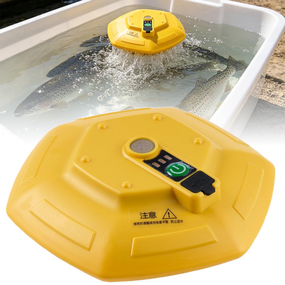 Fish Pond Aerator - Tragbare schwimmende Fischbecken-Sauerstoffpumpe, 3000mAh wiederaufladbarer Belüfter,