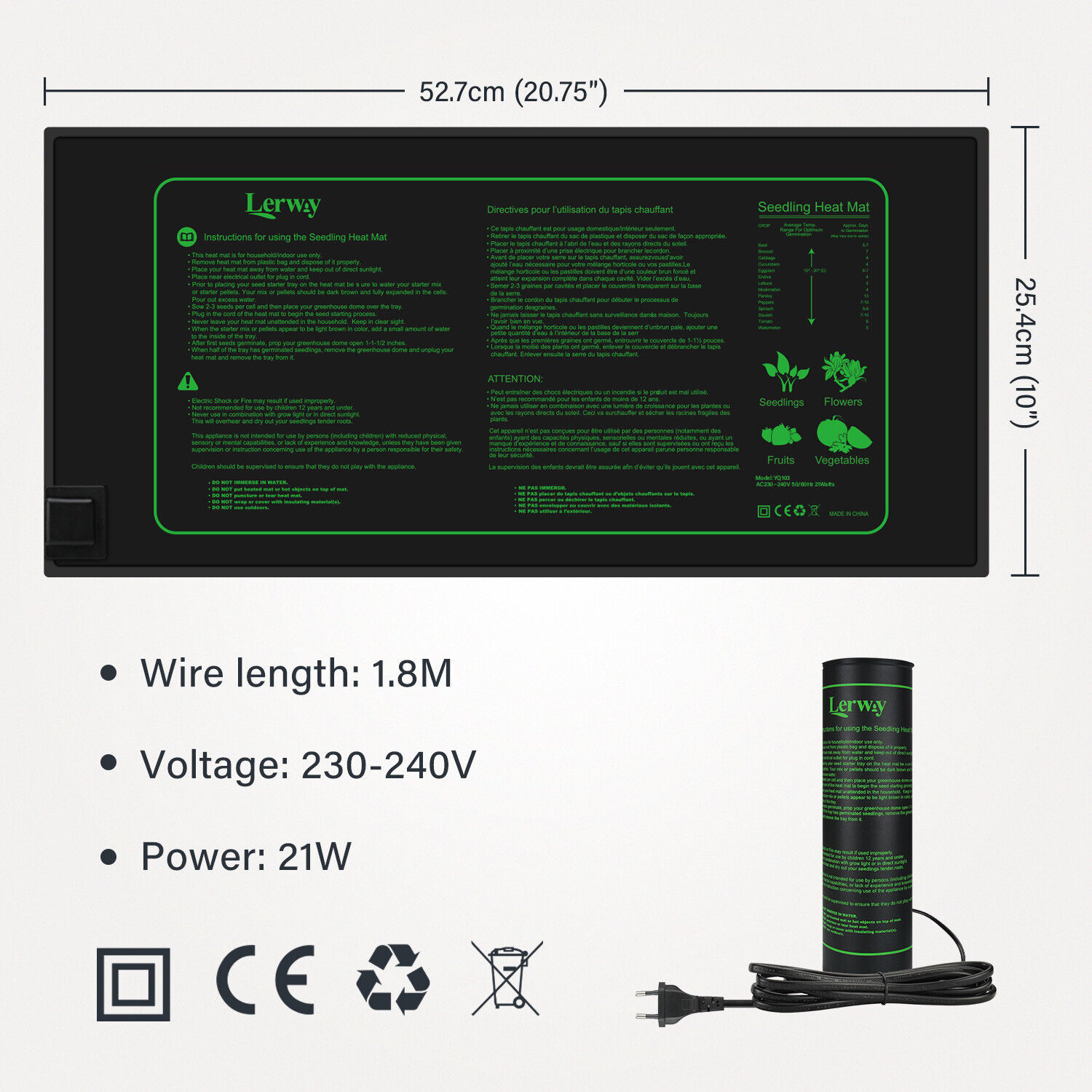 LERWAY 21 W Sämlings-Heizmatte – Seedling Heat Mat Bewertung und Preis