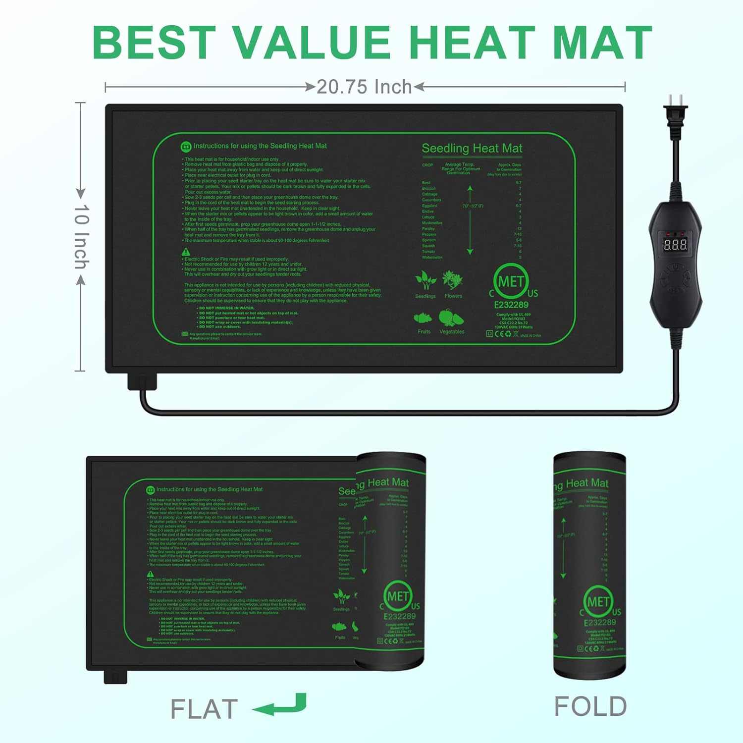 Sämling-Heizmatte mit Digitale – Seedling Heat Mat Bewertung und Preis