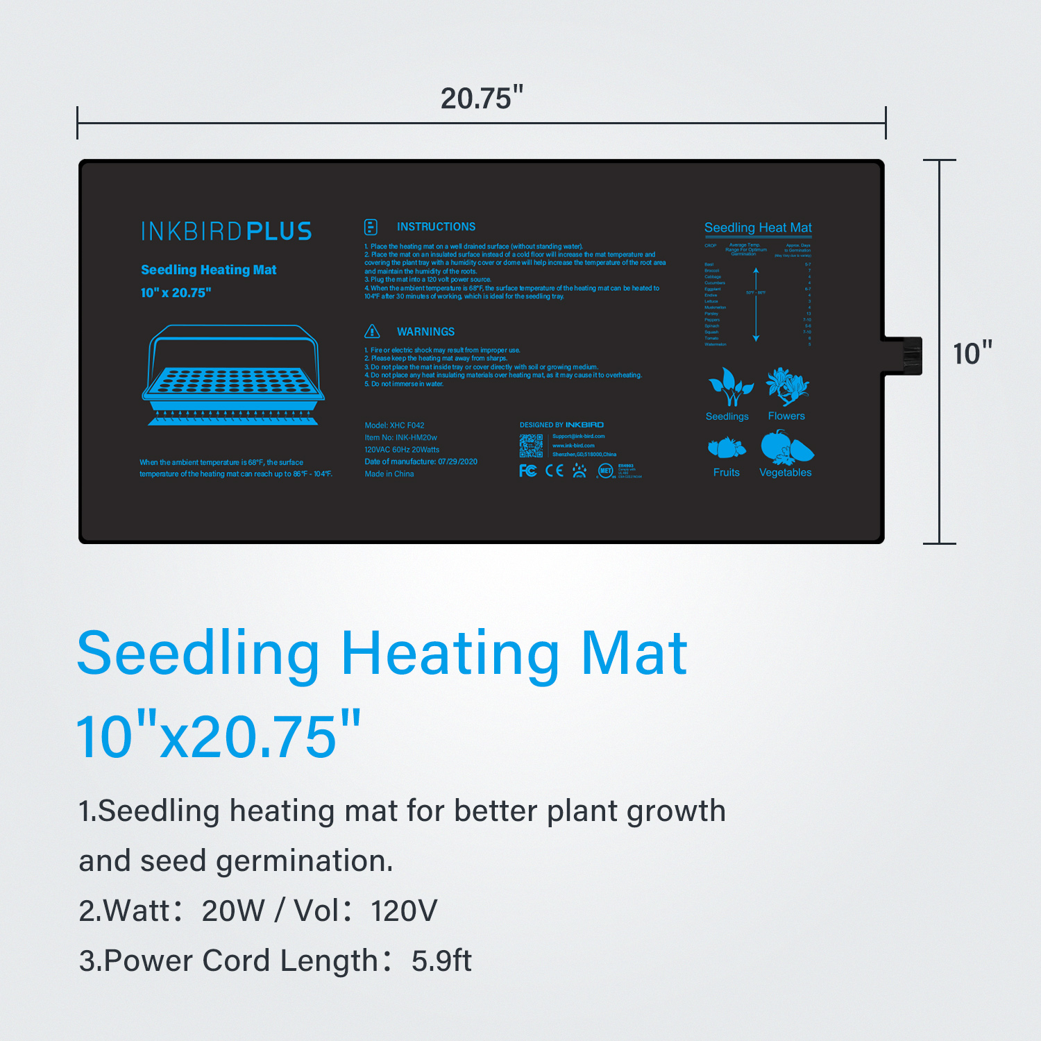 20,75 x10CM EU/US/UK/AU Stecke – Seedling Heat Mat Bewertung und Preis